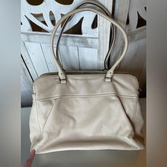 Kate Spade Cobble Hill Tote Bag Beige Cream Carry All Top Handle Pebble Leather - Picture 2 of 12